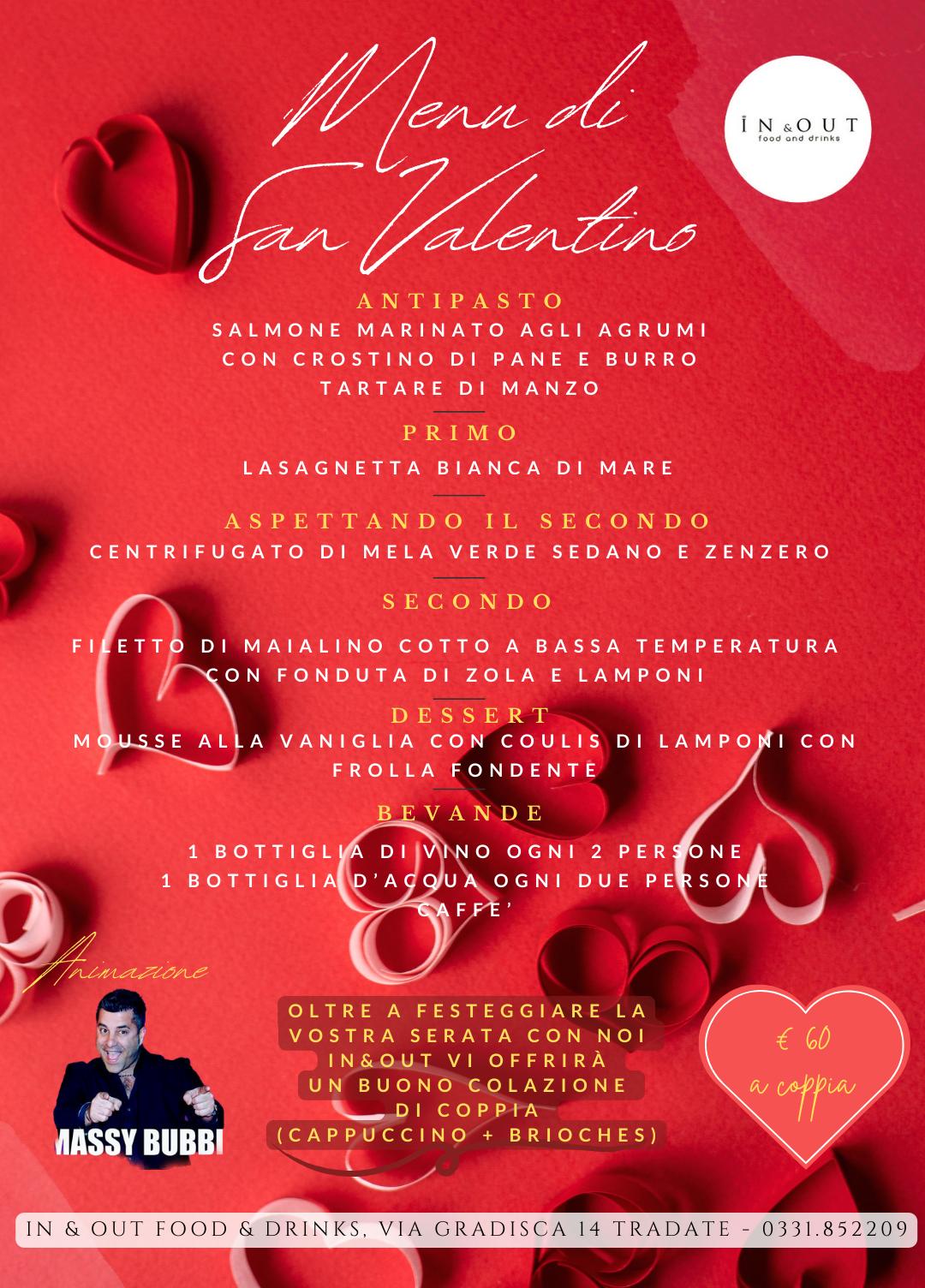San Valentino con Gusto: Il Menu Speciale di In & Out - In & Out s.n.c.